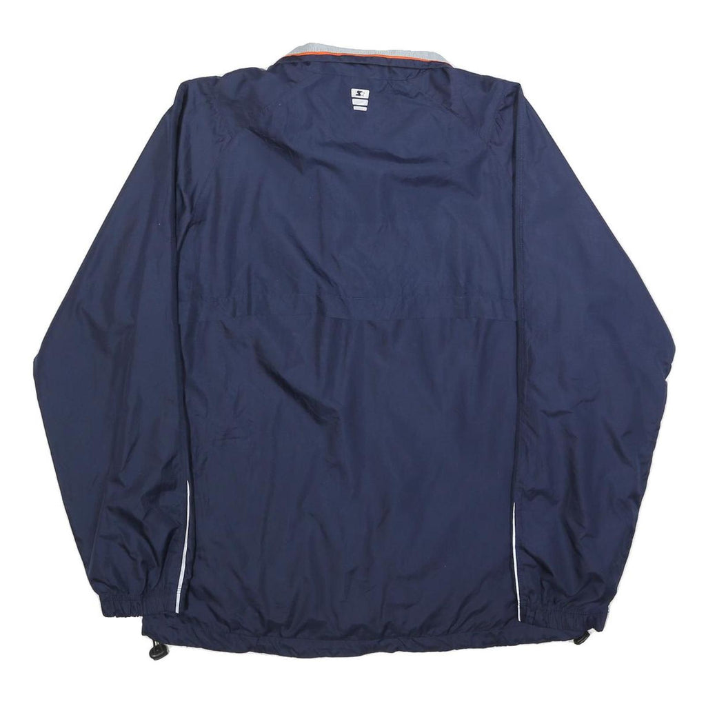 STARTER Mens Navy & Orange Zip Polyester Track Jacket M Sports Casual