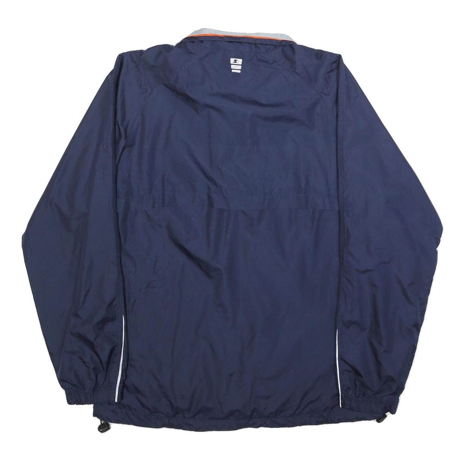 STARTER Mens Navy & Orange Zip Polyester Track Jacket M Sports Casual