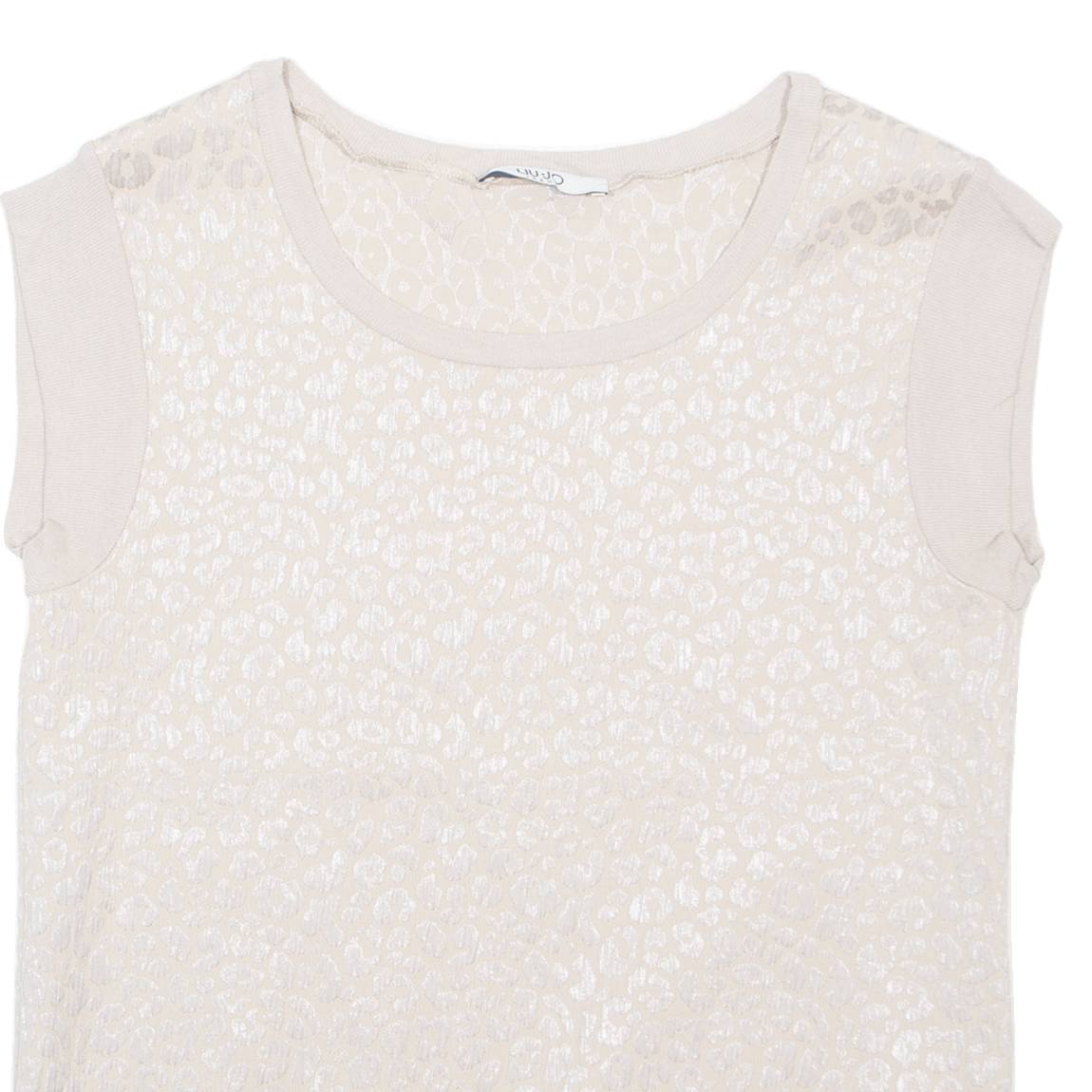 LIU JO Cheetah Womens Printed Vest Beige Sleeveless Animal Print M