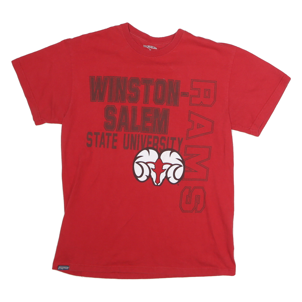 JANSPORT Mens Red Winston Salem State University Graphic T-Shirt M Short Sleeve