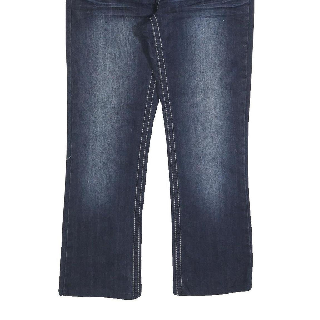 SOKU Womens Jeans Blue Regular Straight Denim Medium W30 L28 Embroidered Back