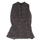 ALLSAINTS Womens Black Floral Day Dress Viscose Long Sleeve Short S