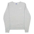 NIKE Mens Grey Cotton Crew Neck Sweatshirt M Plain Pullover Logo