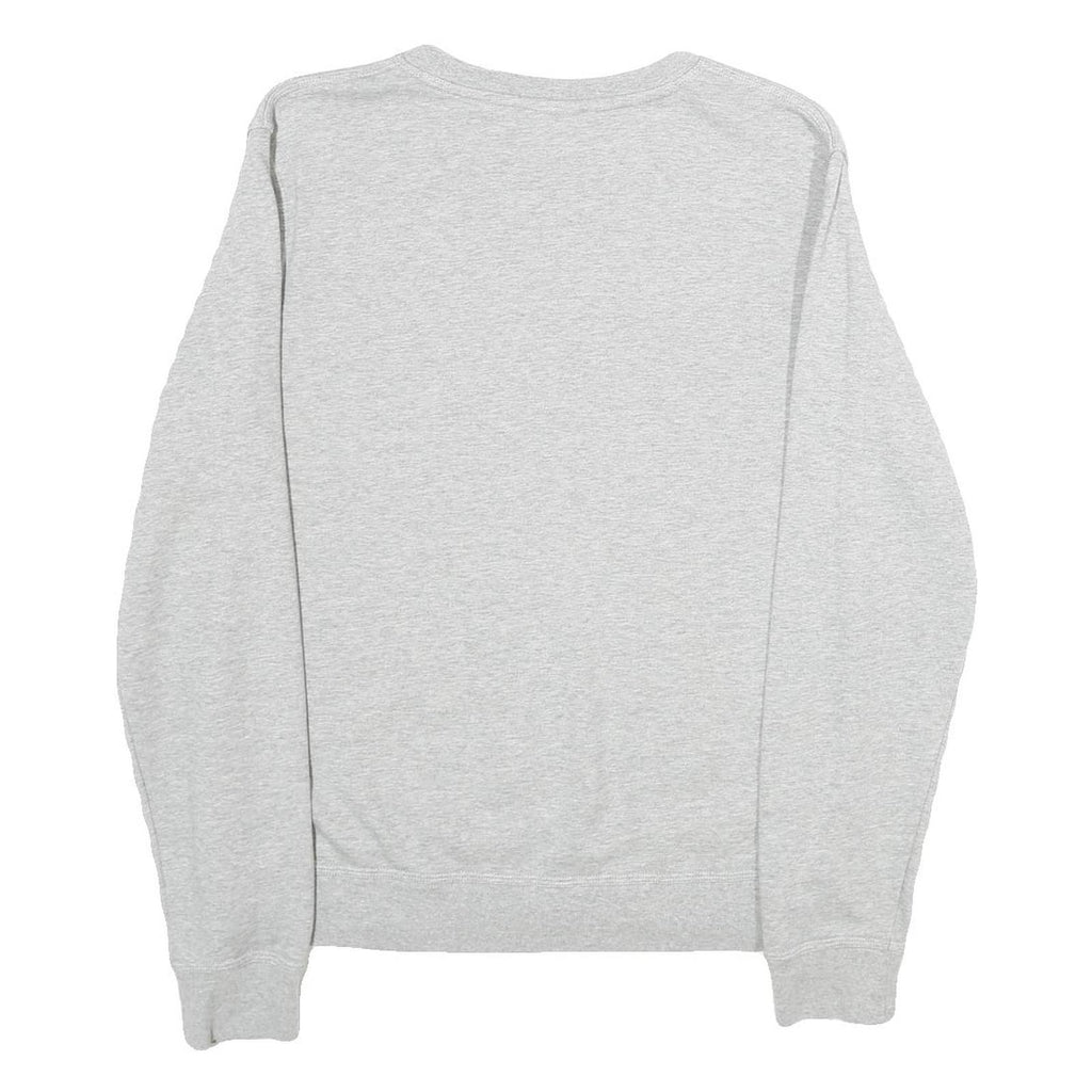 NIKE Mens Grey Cotton Crew Neck Sweatshirt M Plain Pullover Logo