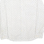 MARC O'POLO Mens White & Grey Patterned Shirt M Cotton Blend Long Sleeve Casual