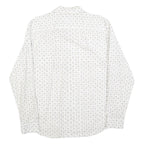 MARC O'POLO Mens White & Grey Patterned Shirt M Cotton Blend Long Sleeve Casual