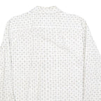 MARC O'POLO Mens White & Grey Patterned Shirt M Cotton Blend Long Sleeve Casual