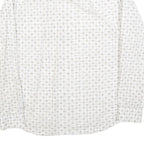 MARC O'POLO Mens White & Grey Patterned Shirt M Cotton Blend Long Sleeve Casual