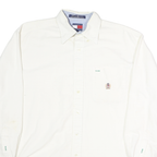 TOMMY HILFIGER Mens White Shirt S Button-Down Long Sleeve Classic Cotton