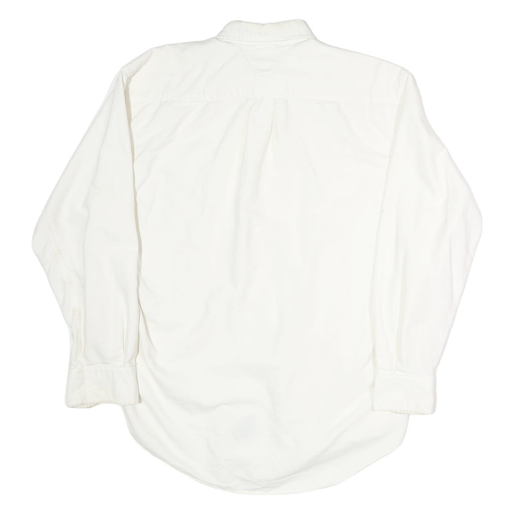 TOMMY HILFIGER Mens White Shirt S Button-Down Long Sleeve Classic Cotton