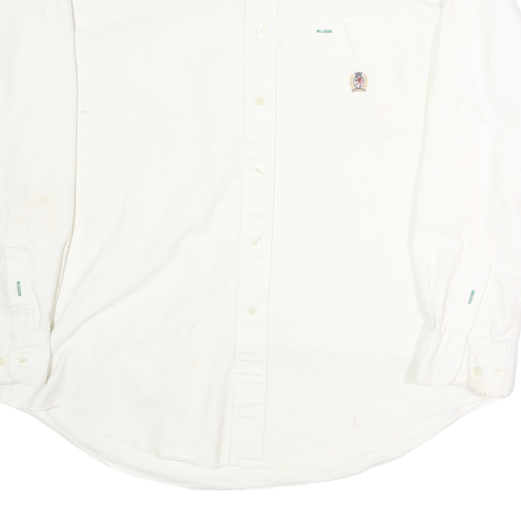 TOMMY HILFIGER Mens White Shirt S Button-Down Long Sleeve Classic Cotton