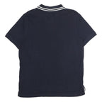 NAUTICA Mens Navy Blue Short Sleeve Plain L Cotton Polo Shirt Casual