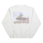 LEE Mens White Schooner Riverside Pullover Sweatshirt M Cotton Blend Casual