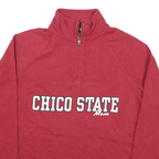 JANSPORT Womens Red Chico State Mom 1/4 Zip Sweatshirt M Casual College Style