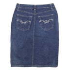 ANGELS Womens Blue Denim Pencil Knee Length Cotton Blend Skirt S Stylish Casual