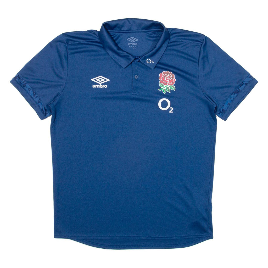 UMBRO England Rugby Mens Polo Shirt Blue L