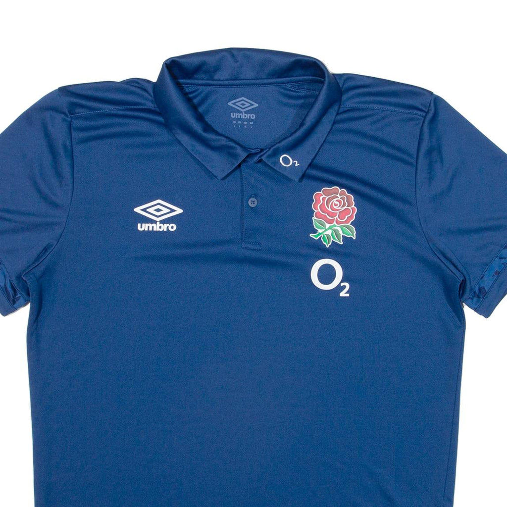 UMBRO England Rugby Mens Polo Shirt Blue L