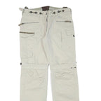 NAPAPIJRI Womens Beige Cargo Regular Fit Straight Trousers W30 L31 Zip Cotton