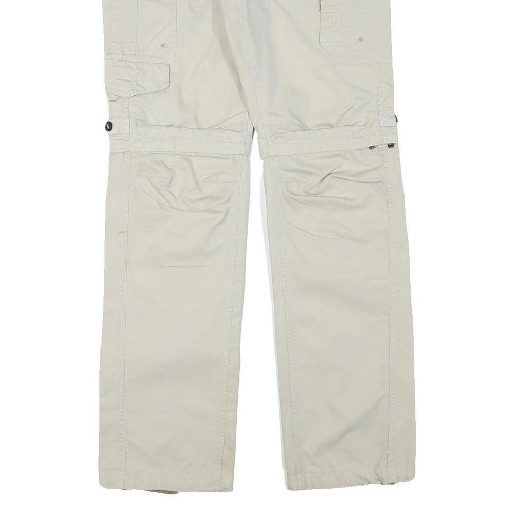 NAPAPIJRI Womens Beige Cargo Regular Fit Straight Trousers W30 L31 Zip Cotton