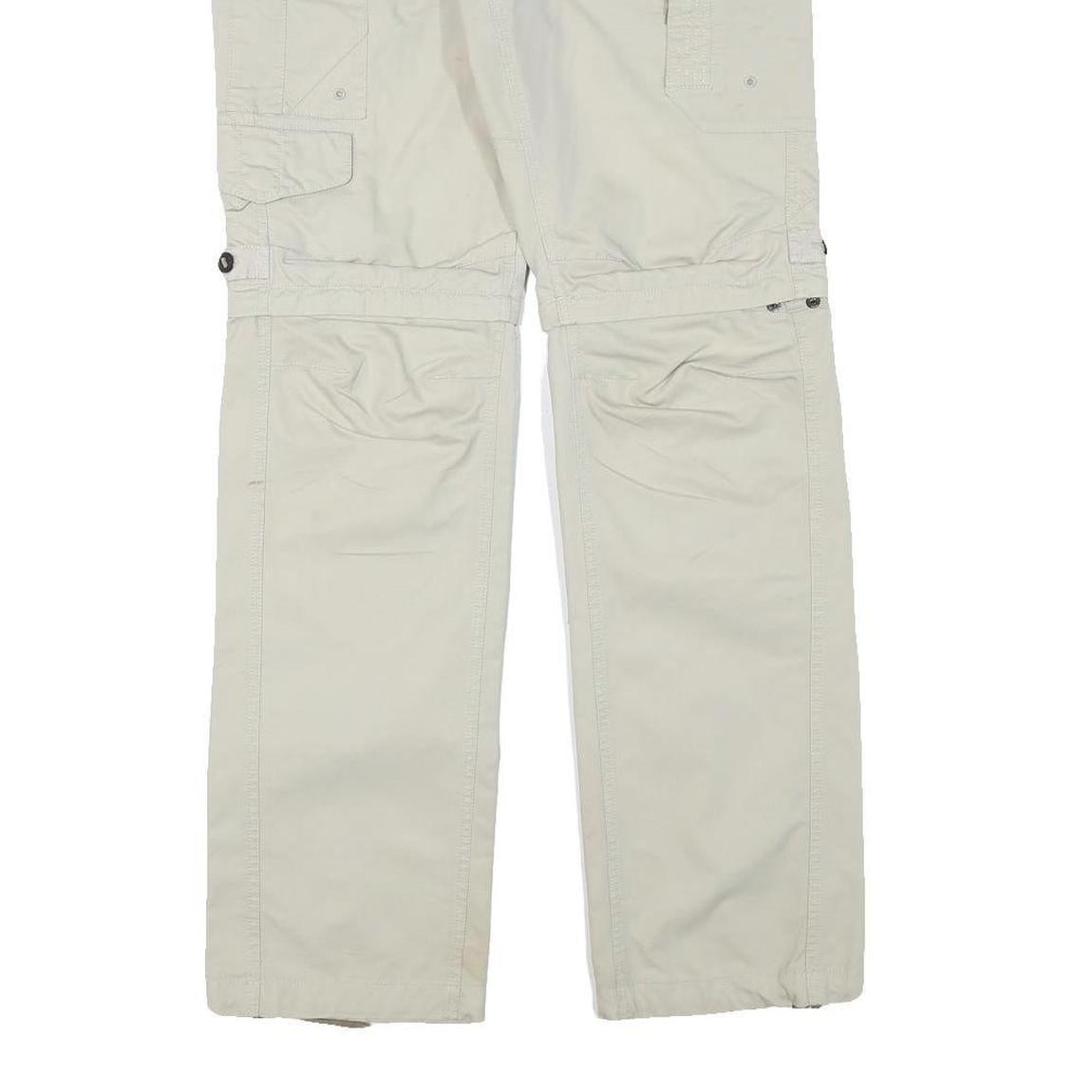 NAPAPIJRI Womens Beige Cargo Regular Fit Straight Trousers W30 L31 Zip Cotton