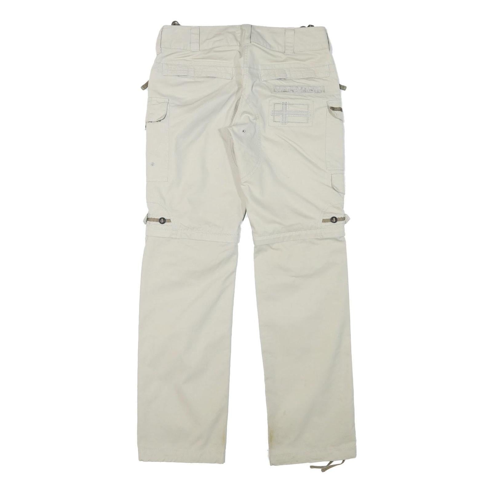NAPAPIJRI Womens Beige Cargo Regular Fit Straight Trousers W30 L31 Zip Cotton