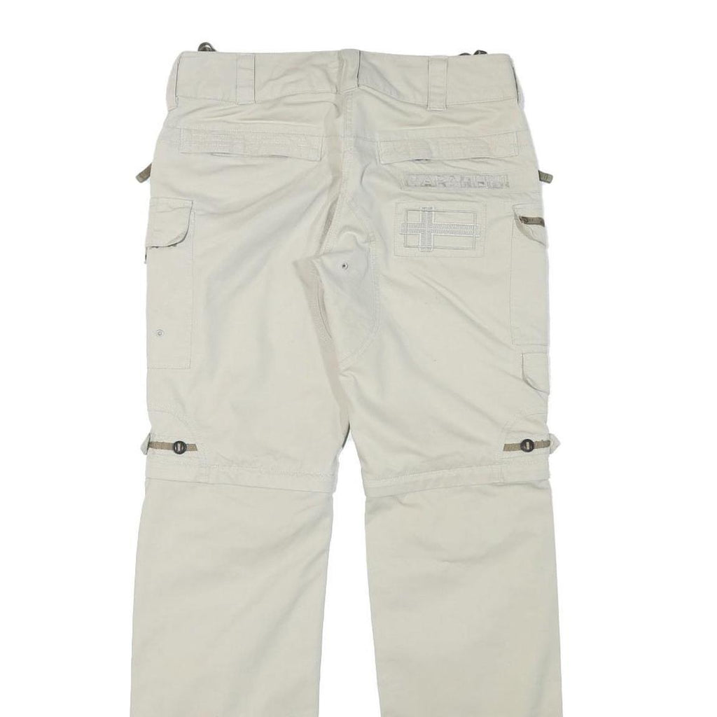 NAPAPIJRI Womens Beige Cargo Regular Fit Straight Trousers W30 L31 Zip Cotton
