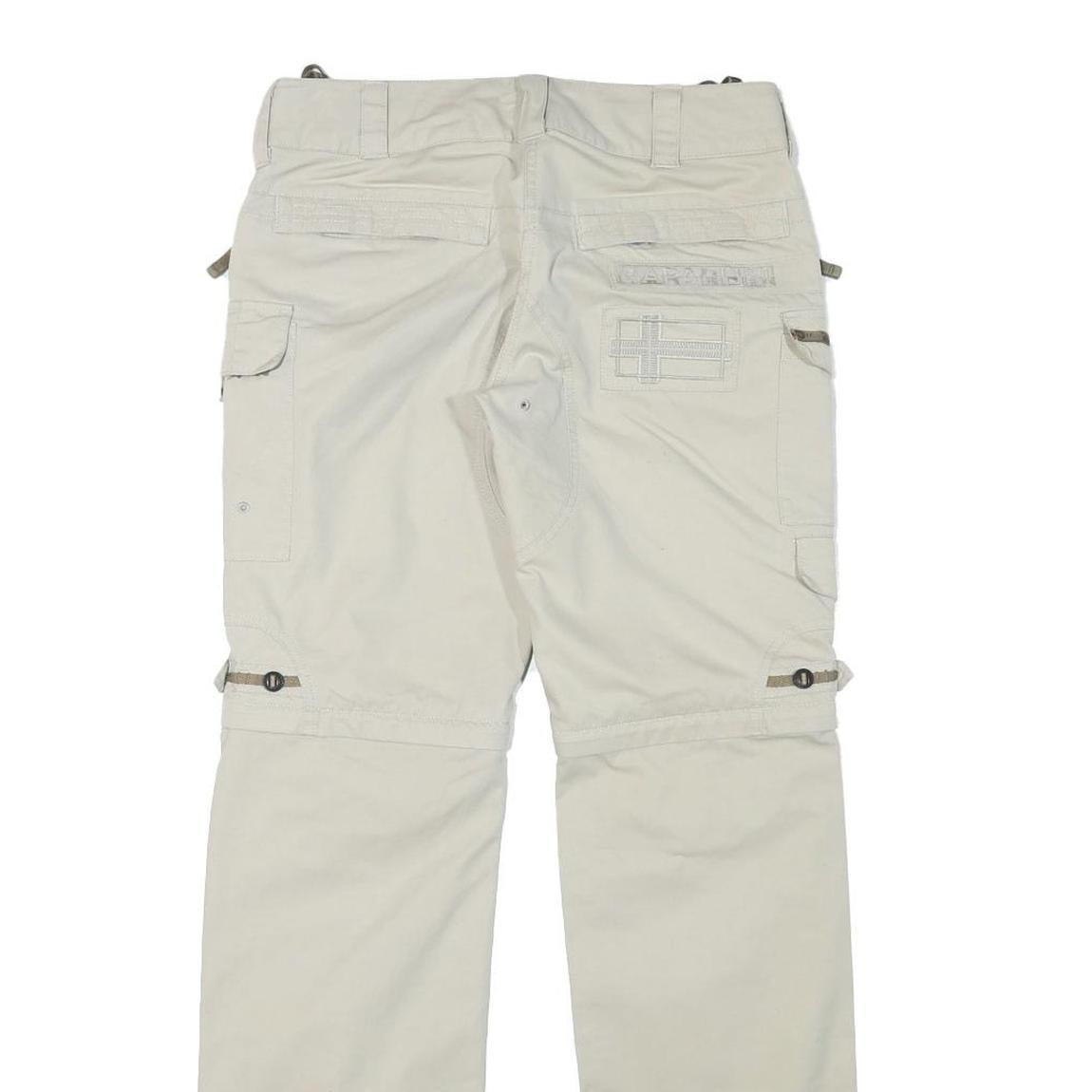 NAPAPIJRI Womens Beige Cargo Regular Fit Straight Trousers W30 L31 Zip Cotton