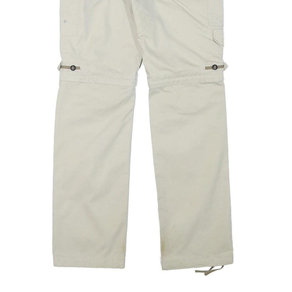 NAPAPIJRI Womens Beige Cargo Regular Fit Straight Trousers W30 L31 Zip Cotton