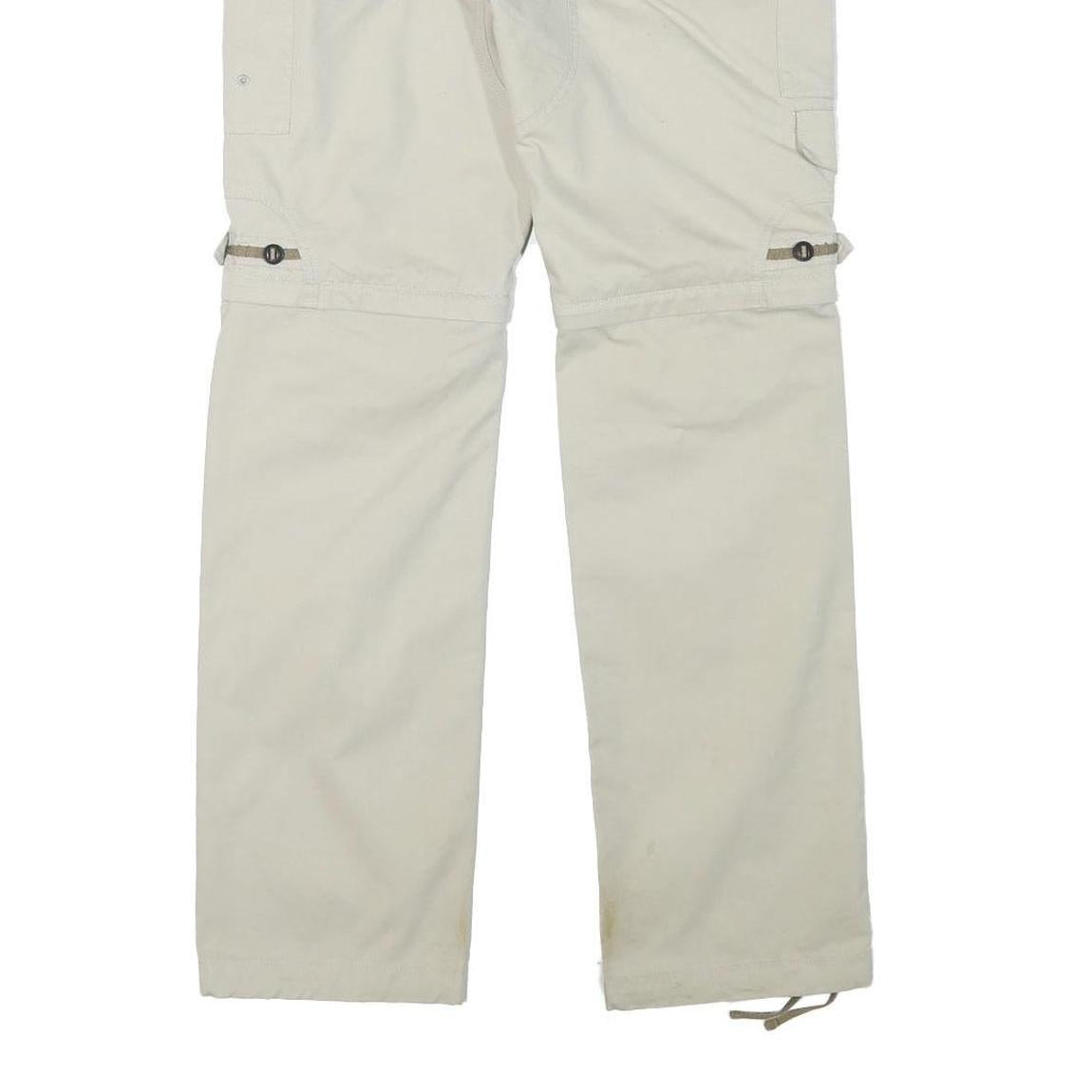 NAPAPIJRI Womens Beige Cargo Regular Fit Straight Trousers W30 L31 Zip Cotton