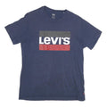 LEVI'S Mens Blue Cotton Blend Graphic T-Shirt M Short Sleeve Crew Neck Logo
