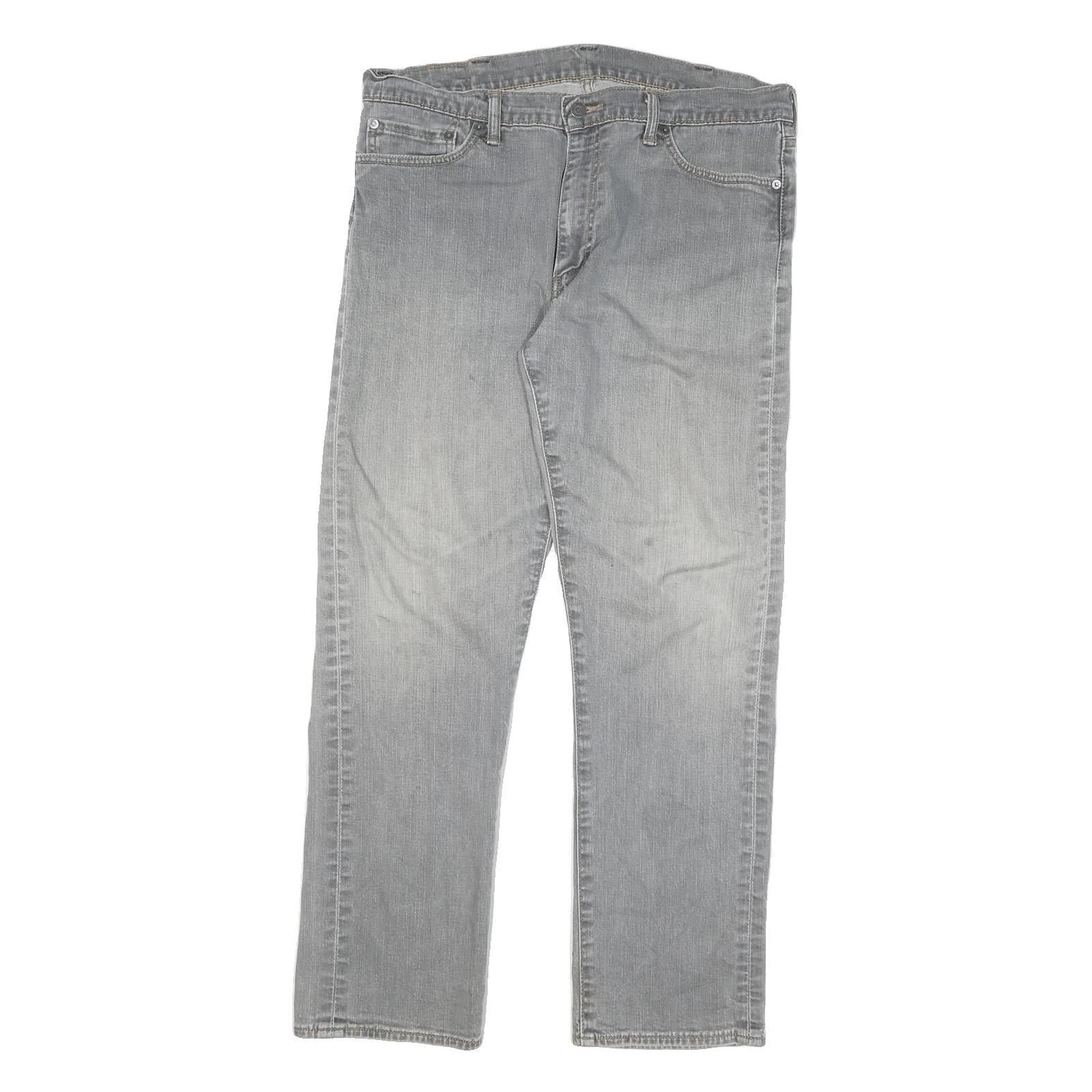 LEVI'S 504 Mens Jeans Grey Regular Straight Denim Medium W36 L30 Zip Cotton