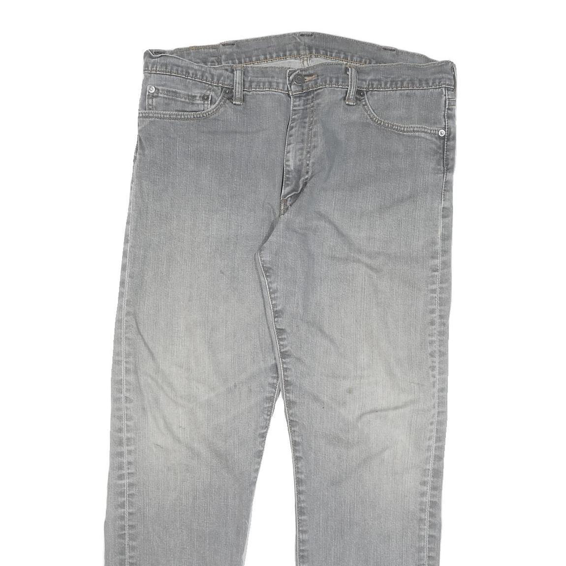 LEVI'S 504 Mens Jeans Grey Regular Straight Denim Medium W36 L30 Zip Cotton