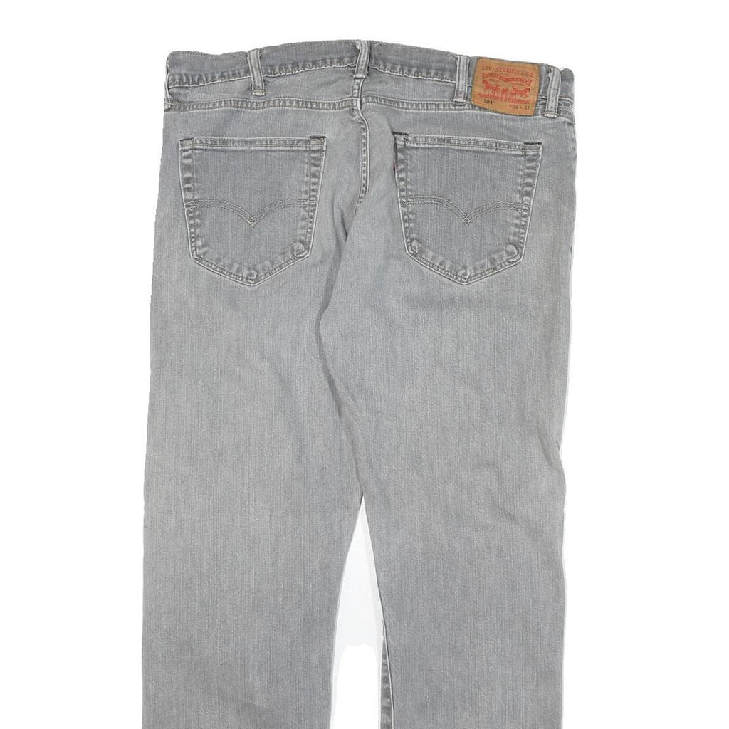 LEVI'S 504 Mens Jeans Grey Regular Straight Denim Medium W36 L30 Zip Cotton