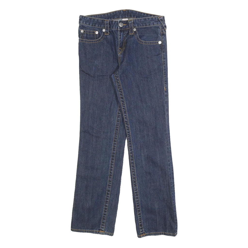 TRUE RELIGION Girls Jeans Blue Slim Straight Denim Medium W28 L29 Stylish Zip