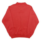 DOCKERS Mens Red Major Big League Polo Collar S Baseball Sweatshirt