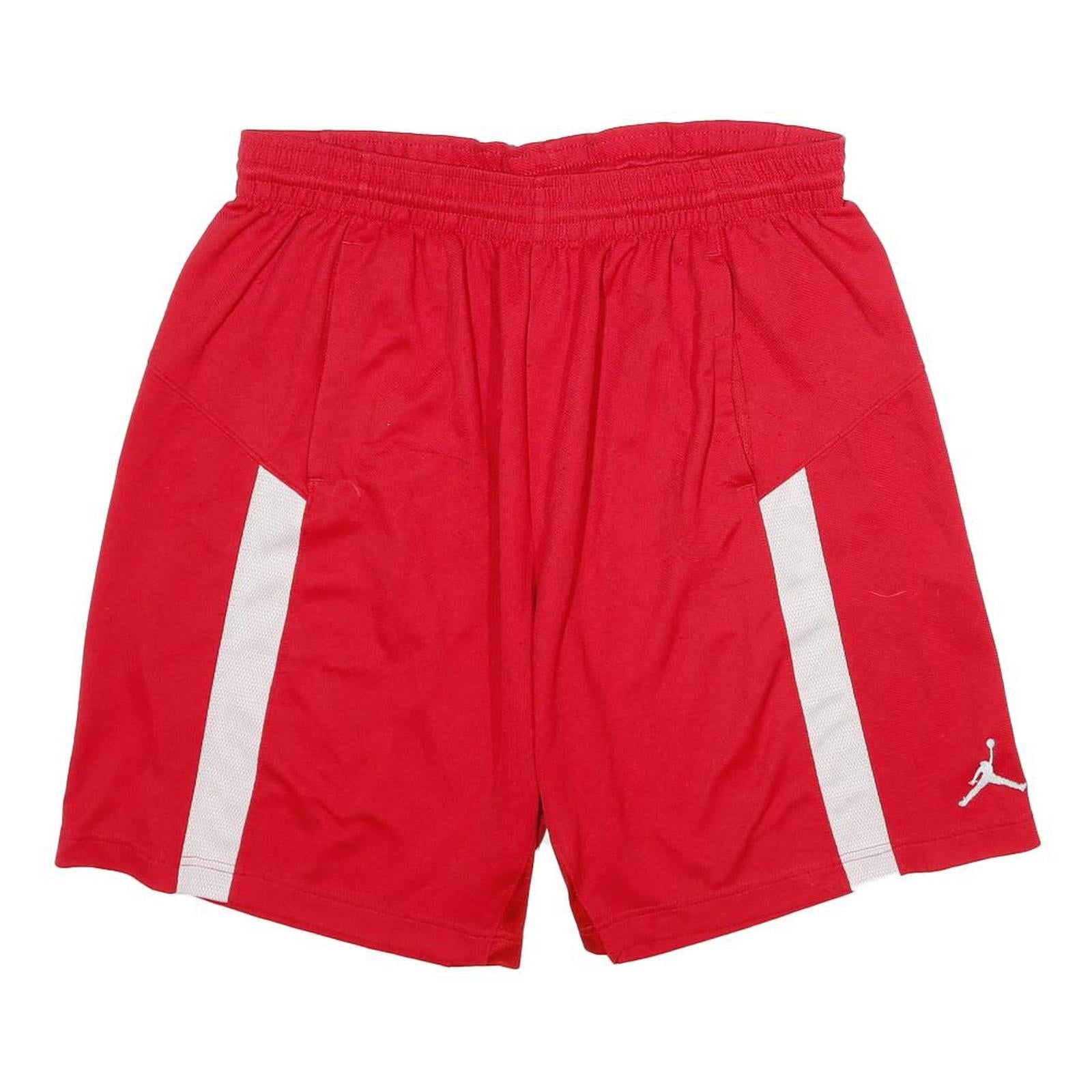 JORDAN Mens Red Casual Polyester Shorts L W32 Sportswear Summer
