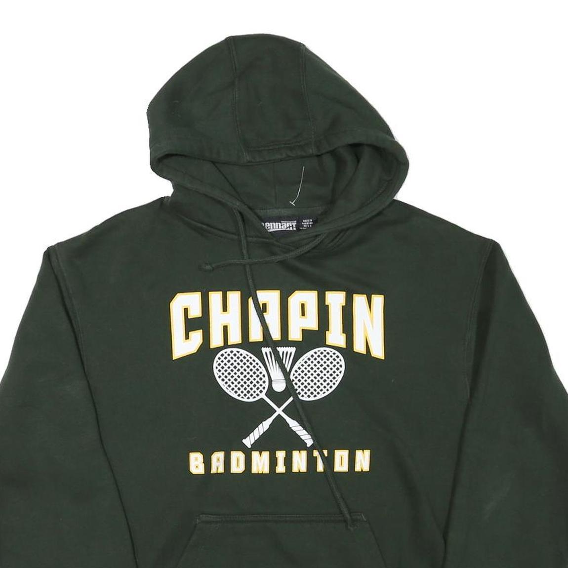 PENNANT Mens Green Chapin Badminton Hoodie S Cotton Blend Pullover