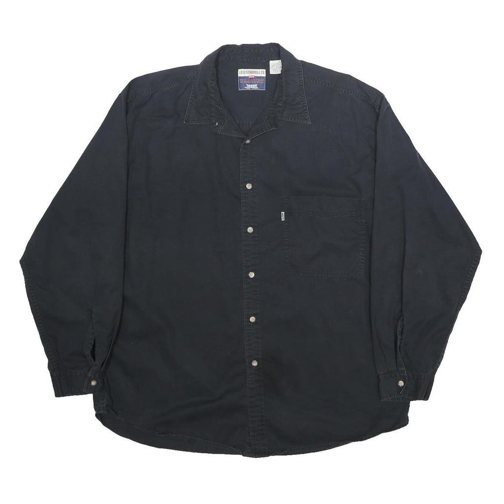 LEVI'S Mens Black Cotton Shirt XL Casual Button Long Sleeve Workwear