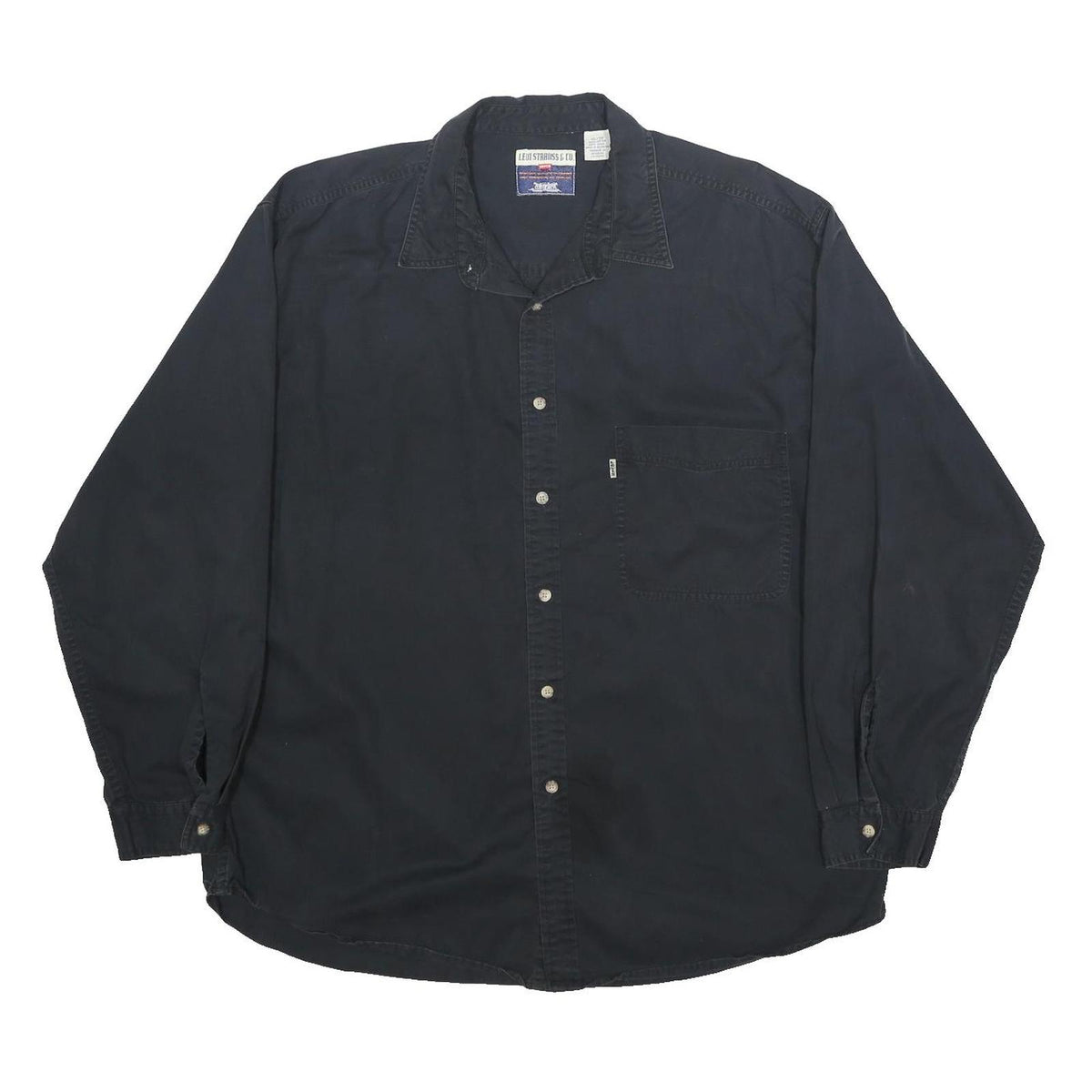 LEVI'S Mens Black Cotton Shirt XL Casual Button Long Sleeve Workwear