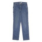 CARHARTT Mens Relaxed Blue Denim Jeans W32 L34 Durable Workwear Zip Closure
