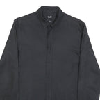 DOLCE & GABBANA Mens Black Plain Shirt S Long Sleeve Luxury Button Collar