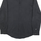 DOLCE & GABBANA Mens Black Plain Shirt S Long Sleeve Luxury Button Collar