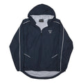 HOLLOWAY Mens Navy Blue Windbreaker Jacket L Polyester Blend Plain Lightweight