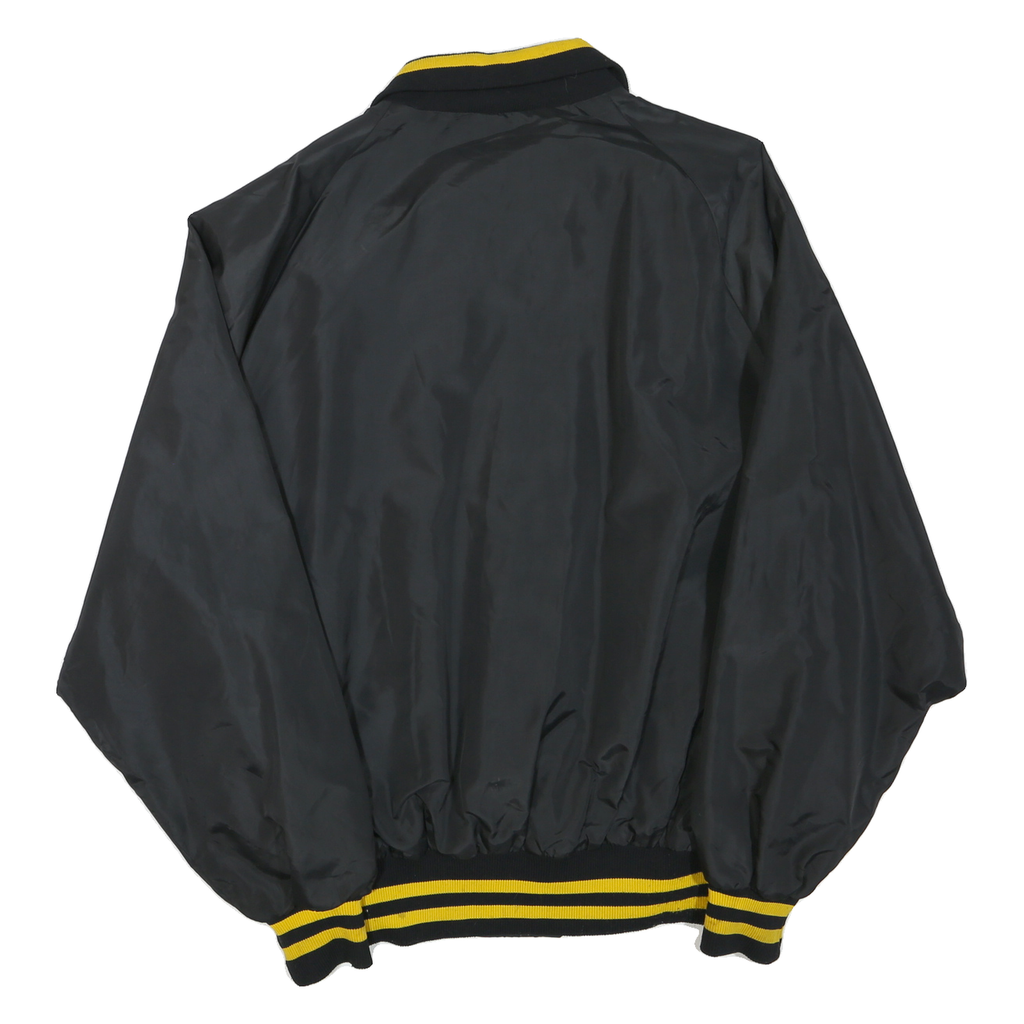 PLA-JAC Mens Black & Yellow Leupold Button Jacket XL Polyester Blend Varsity