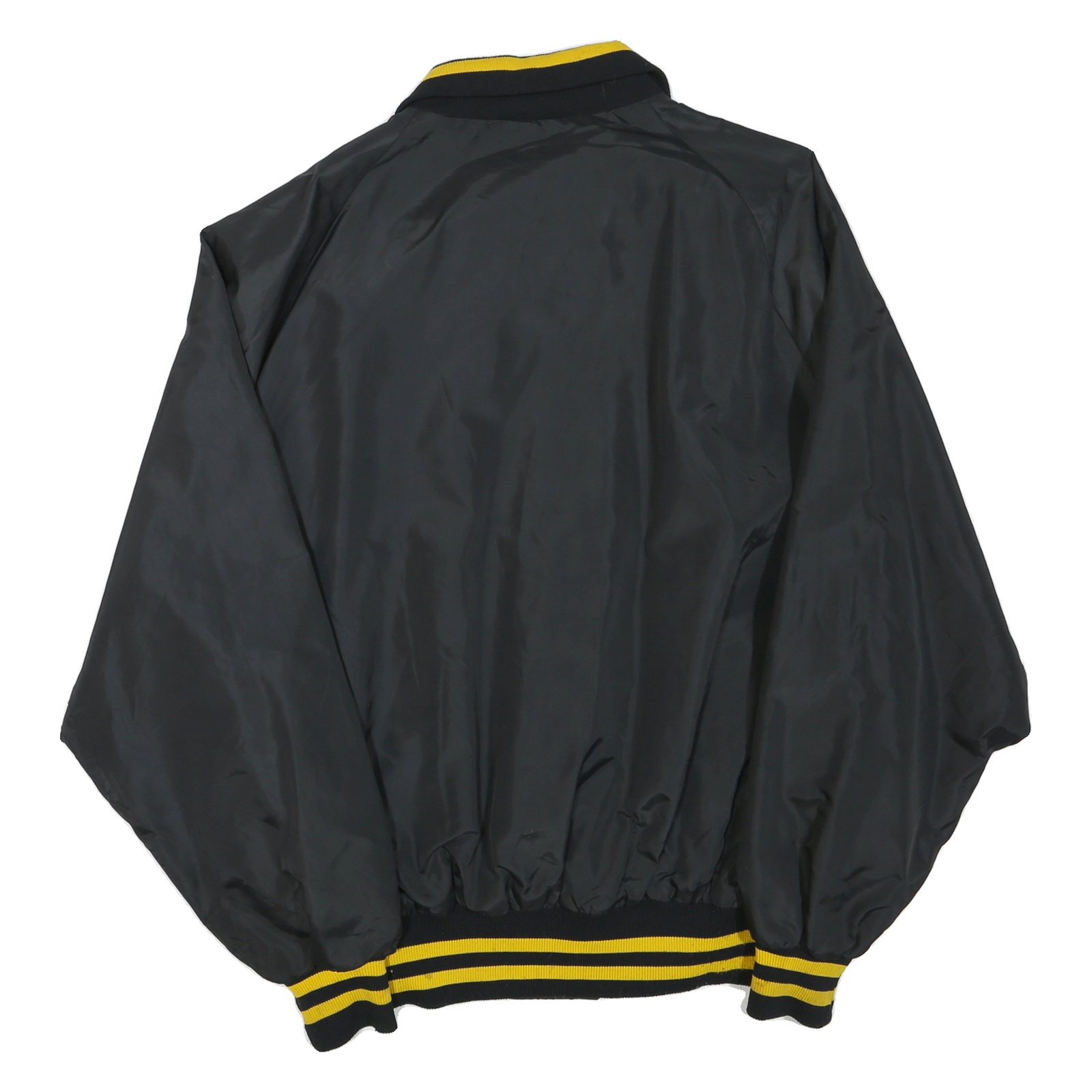 PLA-JAC Mens Black & Yellow Leupold Button Jacket XL Polyester Blend Varsity