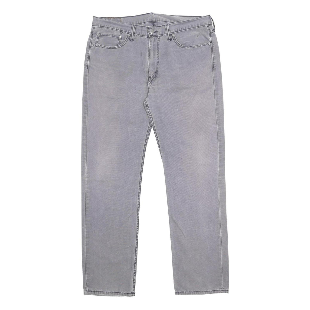 LEVI'S Mens Cotton Grey Slim Straight Trousers W36 L32 Classic Zip Pocket Casual