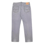 LEVI'S Mens Cotton Grey Slim Straight Trousers W36 L32 Classic Zip Pocket Casual