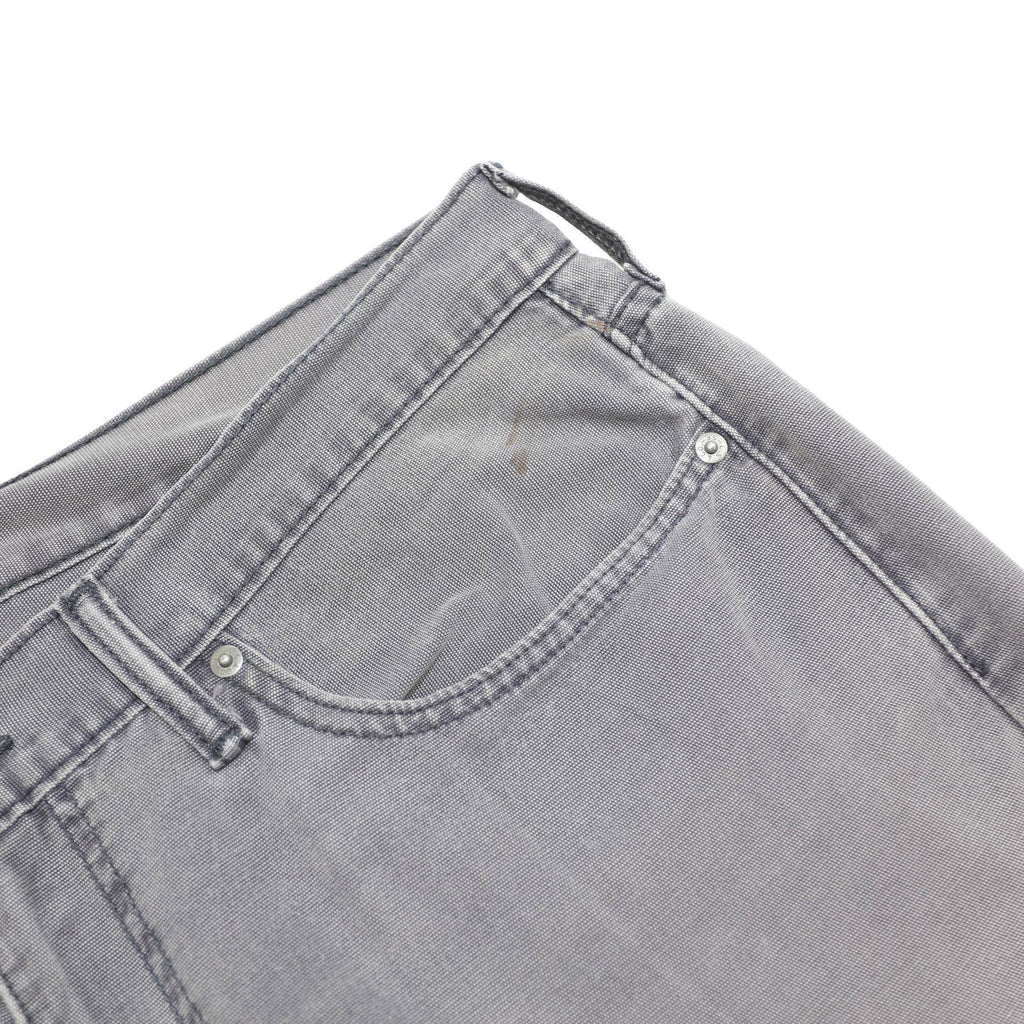 LEVI'S Mens Cotton Grey Slim Straight Trousers W36 L32 Classic Zip Pocket Casual