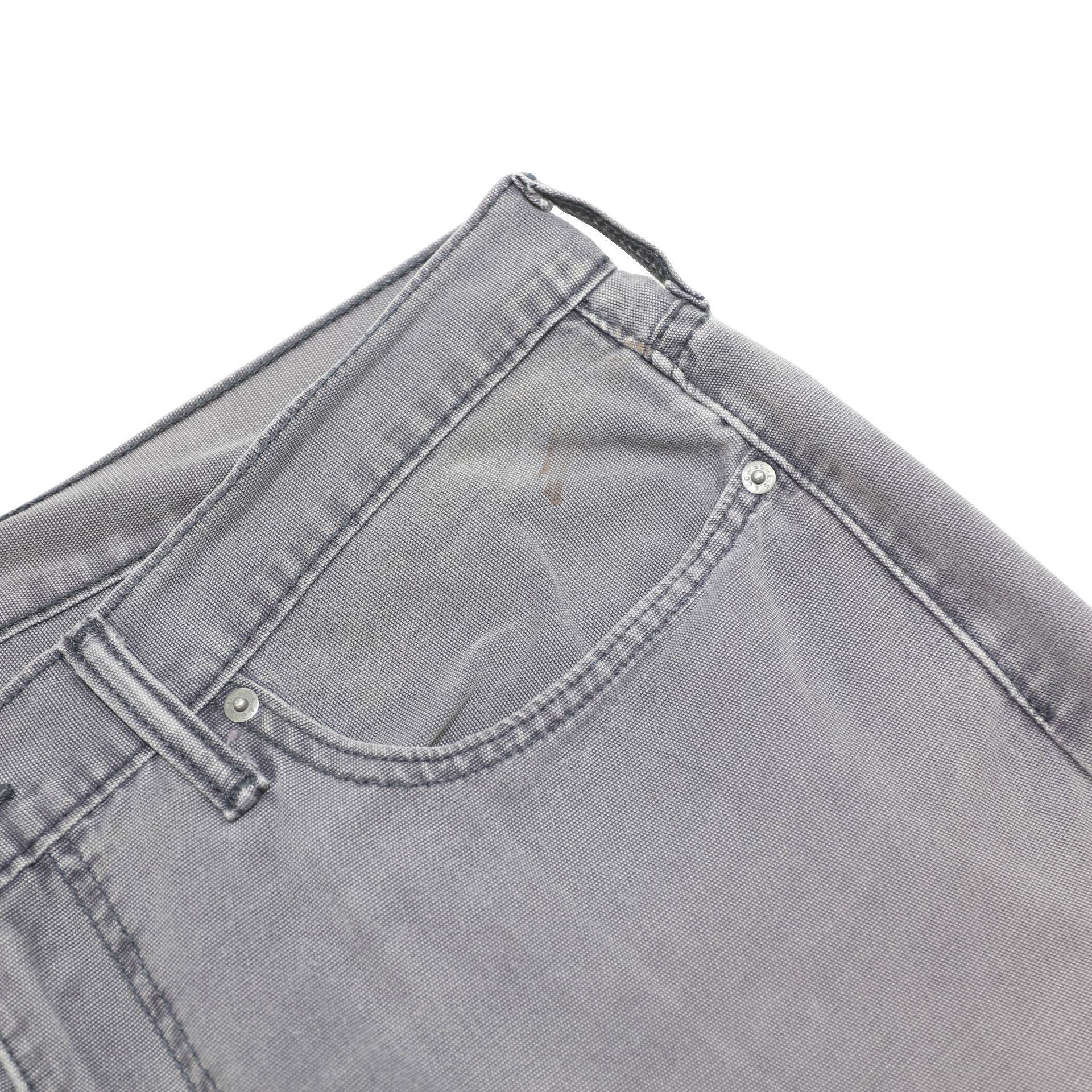 LEVI'S Mens Cotton Grey Slim Straight Trousers W36 L32 Classic Zip Pocket Casual