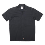 DICKIES Mens Black Work Shirt Button Short Sleeve M Durable Polyester